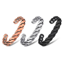 Load image into Gallery viewer, Adjustable Cuff Copper Magnetic Therapy Bracelet Bangle for Men and Women Twisted Design