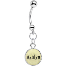 Load image into Gallery viewer, Custom Glow in the Dark Personalized Name Dangle Belly Ring
