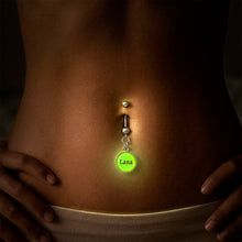 Load image into Gallery viewer, Custom Glow in the Dark Personalized Name Dangle Belly Ring