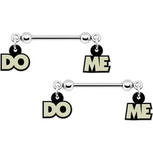 Load image into Gallery viewer, 14G 5/8 Glow in the Dark Do Me Nipple Ring Set