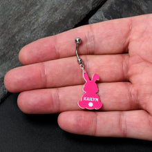Load image into Gallery viewer, Custom Pink Bunny Rabbit Personalized Dangle Belly Ring