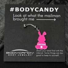 Load image into Gallery viewer, Custom Pink Bunny Rabbit Personalized Dangle Belly Ring