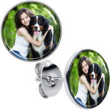 将图片加载到图库查看器,Custom Full Color Photo Stud Earrings