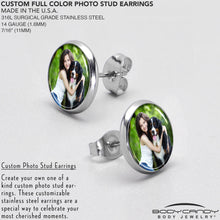 将图片加载到图库查看器,Custom Full Color Photo Stud Earrings