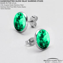 Load image into Gallery viewer, Moon Glow in the Dark Stud Earrings