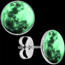 Load image into Gallery viewer, Moon Glow in the Dark Stud Earrings