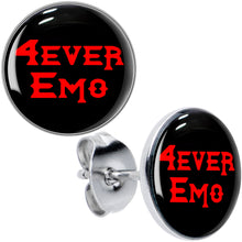 将图片加载到图库查看器,Black Red 4 Ever Emo Stud Earrings by Onyx O
