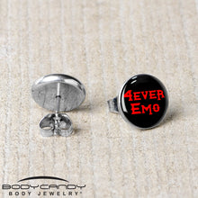 将图片加载到图库查看器,Black Red 4 Ever Emo Stud Earrings by Onyx O