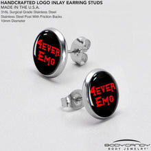 将图片加载到图库查看器,Black Red 4 Ever Emo Stud Earrings by Onyx O