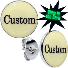 将图片加载到图库查看器,Custom Personalized Glow in the Dark Stud Earrings