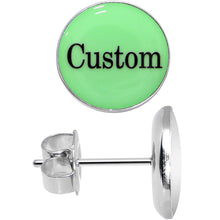 将图片加载到图库查看器,Custom Personalized Glow in the Dark Stud Earrings