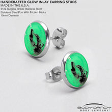 Load image into Gallery viewer, Glow in the Dark Howling Wolf Stud Earrings