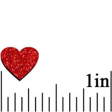 将图片加载到图库查看器,Ruby Red Glitter Heart Stud Earrings