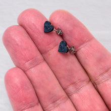 Load image into Gallery viewer, Glitter Heart Stud Earrings - Hypoallergenic