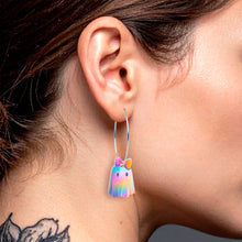 Load image into Gallery viewer, Iridescent Ghost Girl Hoop Earrings by Onyx O