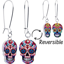 Load image into Gallery viewer, Acrylicious Sugar Skull Double Sided Reversible Skull Earrings