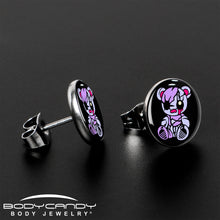 将图片加载到图库查看器,Attitude Teddy Bear Stud Earrings by Onyx O