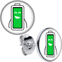 Load image into Gallery viewer, Battery Full Stud Earrings by Onyx O