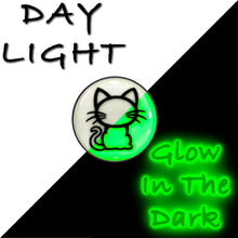 Load image into Gallery viewer, Black Anodized Kitty Cat Glow in the Dark Stud Earrings by Onyx O