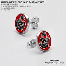 Load image into Gallery viewer, Black Snake Stud Earrings by Onyx O