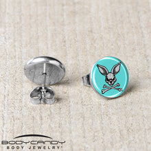 Load image into Gallery viewer, Bunny and Crossbones Stud Earrings by Onyx O