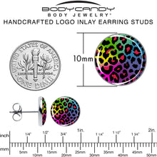 Load image into Gallery viewer, Rainbow Cheetah Print Stud Earrings by Onyx O
