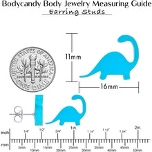 将图片加载到图库查看器,Blue Acrylic Brontosaurus Dinosaur Stud Earrings