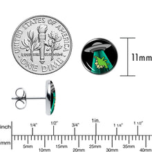 将图片加载到图库查看器,Alien UFO Dinosaur Abduction Stud Earrings Set by Onyx O