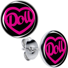 Load image into Gallery viewer, Hollow Heart Doll Word Stud Earrings by Onyx O