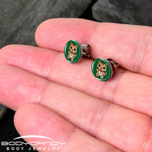Load image into Gallery viewer, Christmas Holiday Gingerbrread Kitty Cat Stud Earrings by Onyx O