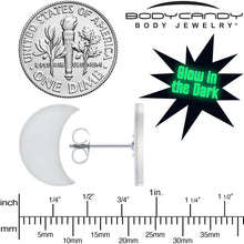 Load image into Gallery viewer, Crescent Moon Glow in the Dark Stud Earrings by Onyx O