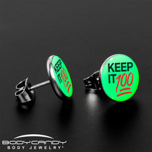 将图片加载到图库查看器,Keep it 100 Glow in the Dark Stud Earrings by Onyx O