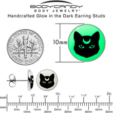 将图片加载到图库查看器,Mystic Kitty Cat Glow in the Dark Stud Earrings by Onyx O