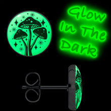 Load image into Gallery viewer, Mystic Mushroom Glow in the Dark Stud Earrings by Onyx O