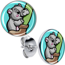 将图片加载到图库查看器,Cute Biting Baby Hippo Stud Earrings
