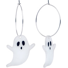 Load image into Gallery viewer, Acrylicious Glow in the Dark Haunting Ghost Hoop Earrings