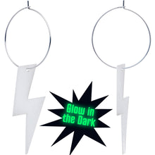 Load image into Gallery viewer, Acrylicious Glow in the Dark Lightning Bolt Hoop Earrings