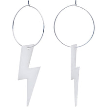 Load image into Gallery viewer, Acrylicious Glow in the Dark Lightning Bolt Hoop Earrings