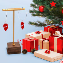 将图片加载到图库查看器,Custom Red Holiday Ornament Personalized Hoop Earrings