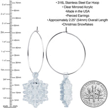 将图片加载到图库查看器,Ice Clear Winter Snowflake Hoop Earrings