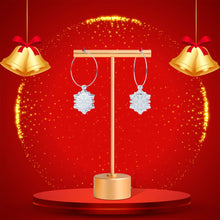 将图片加载到图库查看器,Ice Clear Winter Snowflake Hoop Earrings