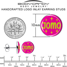 Load image into Gallery viewer, Pink JOMO Stud Earrings by Onyx O