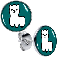 Load image into Gallery viewer, White Llama Stud Earrings by Onyx O