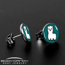 Load image into Gallery viewer, White Llama Stud Earrings by Onyx O