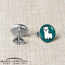 Load image into Gallery viewer, White Llama Stud Earrings by Onyx O