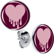Load image into Gallery viewer, Pinkish Melting Heart Stud Earrings by Onyx O