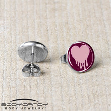 Load image into Gallery viewer, Pinkish Melting Heart Stud Earrings by Onyx O