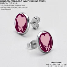 Load image into Gallery viewer, Pinkish Melting Heart Stud Earrings by Onyx O
