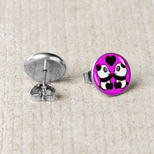 Load image into Gallery viewer, Panda Love Stud Earrings by Onyx O