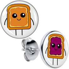 将图片加载到图库查看器,PB and J Peanut Butter and Jelly Sandwich Stud Earrings by Onyx O